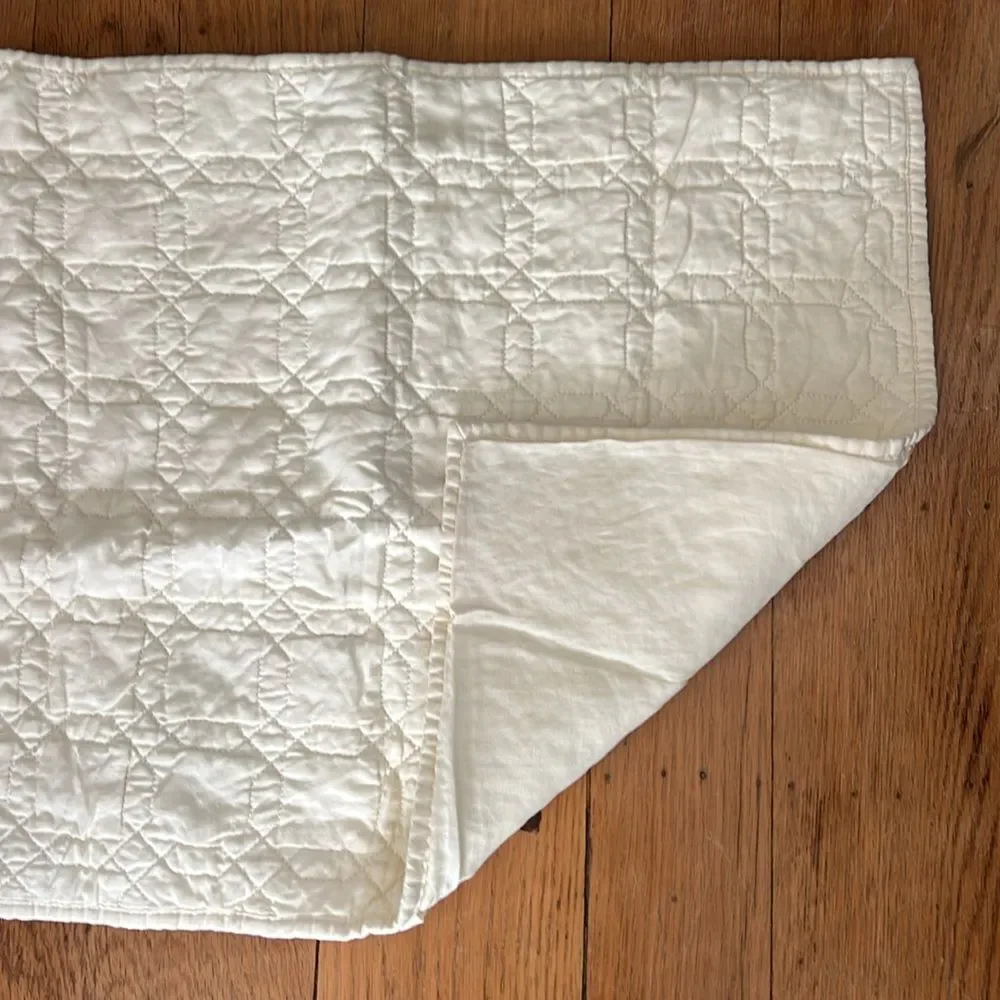 Pottery Barn Belgian Flax Linen Trellis Quilted Sham